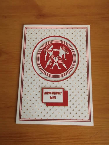 A5 Zodiac spinner card front (Gemini)