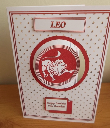 A5 Zodiac spinner card front (Leo)