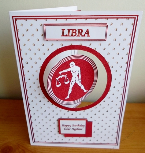 A5 Zodiac spinner card front (Libra)