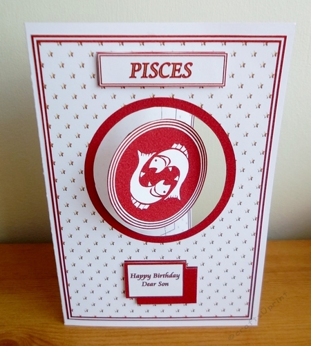 A5 Zodiac spinner card front (Pisces)