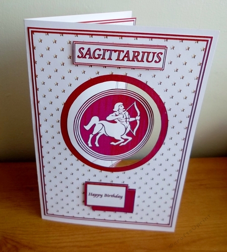 A5 Zodiac spinner card front (Sagittarius)