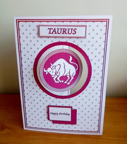 A5 Zodiac spinner card front (Taurus)