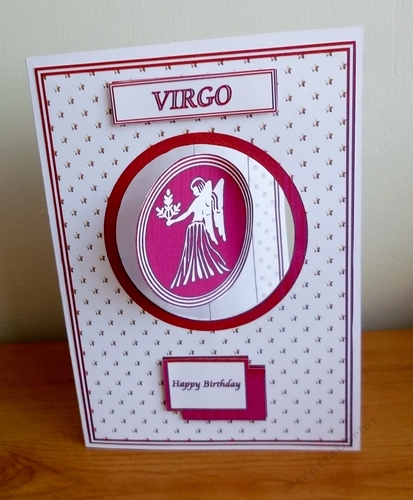 A5 Zodiac spinner card front (Virgo)