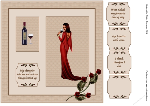 8 x 8 ladies wine card front