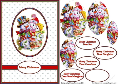 A5 snow family pyramage card front