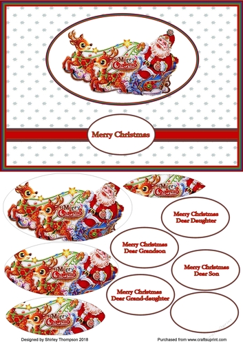 A5 Santas sleigh pyramage card front