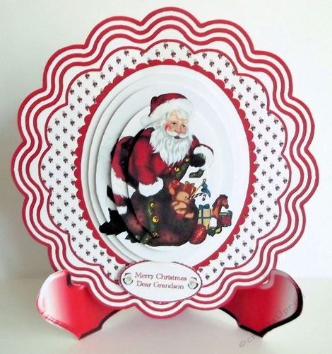 Santa plate card with stand.