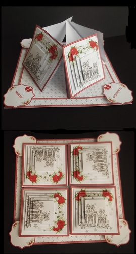 Christmas lamps quad easel card