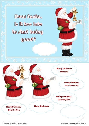 A5 Santa step by step card front (Boys)