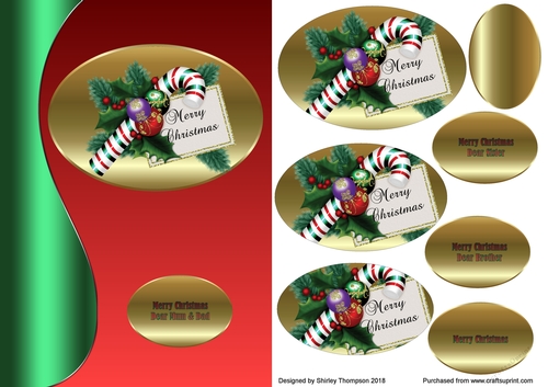 A5 red and green metallic step by step card front