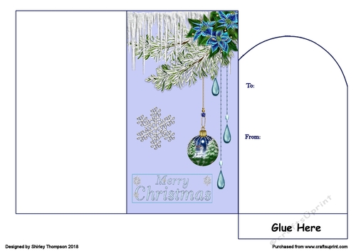 Blue poinsettia & bauble money wallet