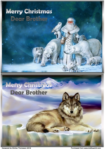 2   A5 Christmas quick card fronts for Brother.