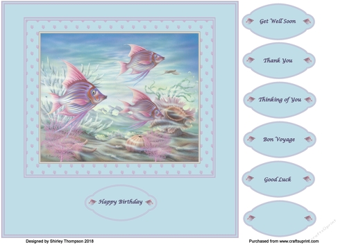 Angel fish 8 x 8 in quick card front