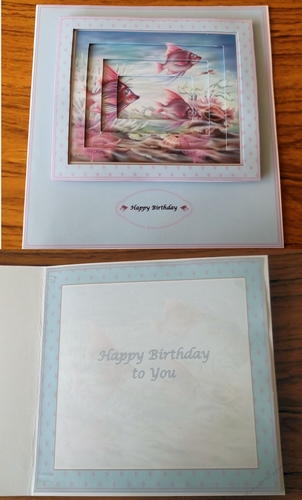 8 x 8 in Angel fish tunnel card front with insert