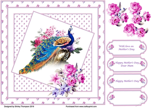 8 x 8 in step by step Mothers Day card front