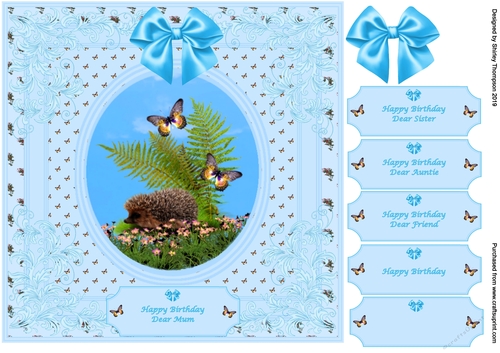 Cute hedgehog 8 x 8 quick card front