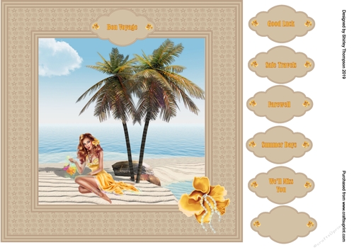 8 x 8 Bon voyage quick card front