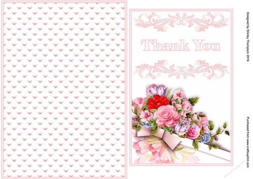 A5 floral bouquet Thank You card front