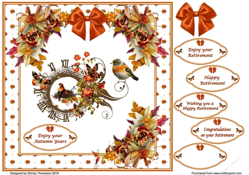 8 x 8 Autumn years retirement quick card front