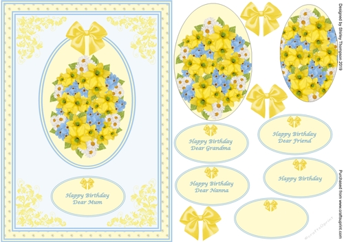 A5 spring floral step by step card front