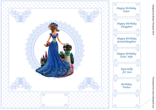 8 x 8 elegant lady quick card front