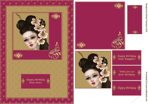A5 burgundy step by step card front