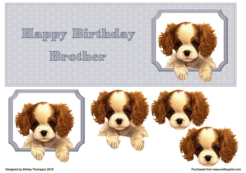 Cute puppy DL step by step card front