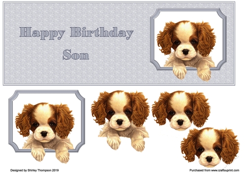 Cute puppy DL step by step card front 