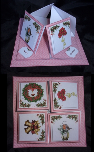 Red Christmas quad easel card