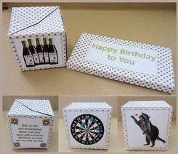 Beer and darts pop-up box with matching sleeve and optional envelope