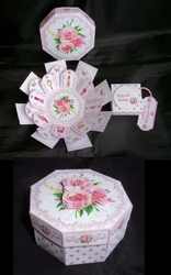 Girlie things octagonal exploding box card with matching gift box