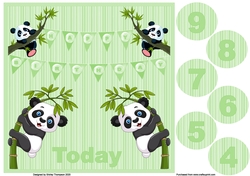 8 x 8 Panda quick card front