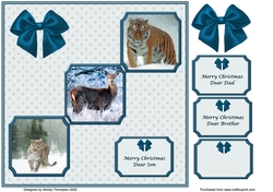 8 x 8 animals in the snow quick card front