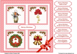 8 x 8 Merry Christmas quick card front