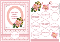 A5 pink floral step by step card front