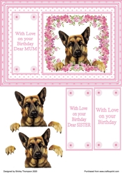 A5 German shepherd dog card front