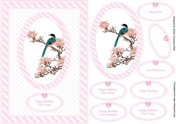 A5 bird on a branch quick card front