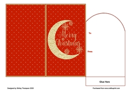 Gold foil crescent moon money wallet (Red)