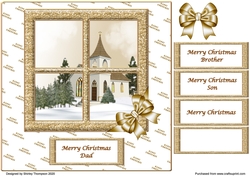 8 x 8 Christmas twinkle window quick card front