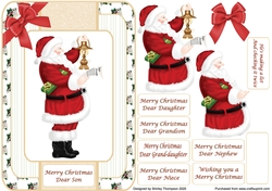 Rounded corners Santa step by step card front