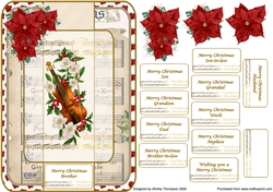 A5 round edged music lovers Christmas card front