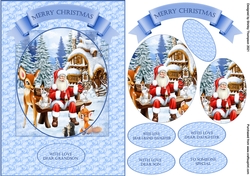 A5 Santa & friends step by step card front