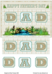 A5 beige plaid Fathers Day step by step card front