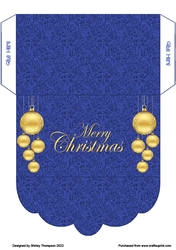 Gold baubles money wallet (Blue glitter).