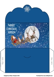 Santa on his sleigh money wallet (Nephew).