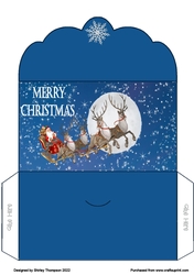 Santa on his sleigh money wallet.