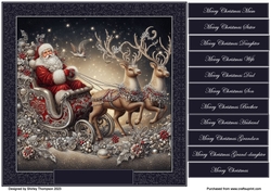 8 x 8 Santa in his sleigh quick card front.1
