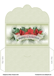 Green Merry Christmas money wallet