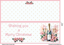 Champagne Christmas DL card.