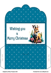 Cute baby deer money wallet (Blue).